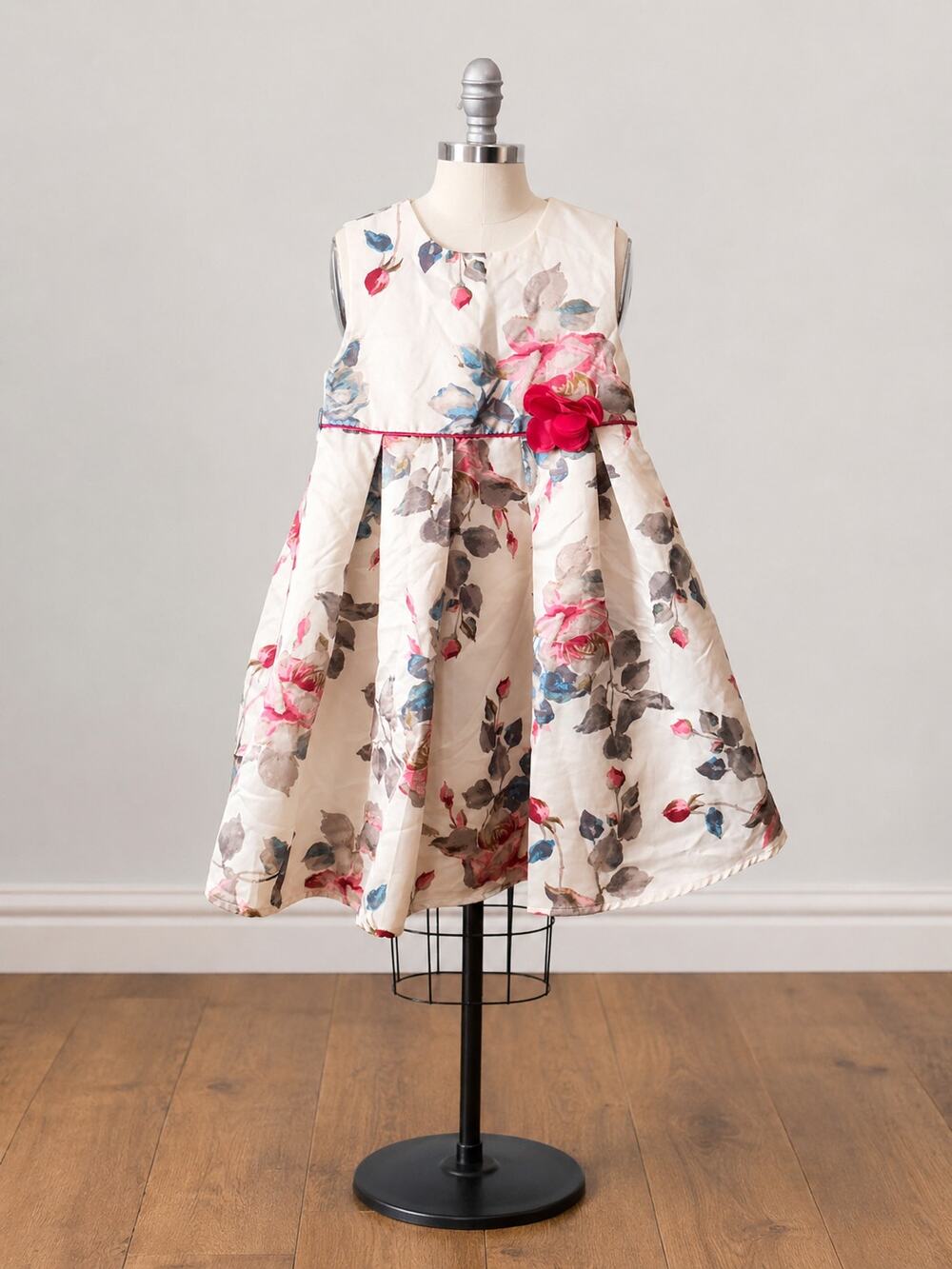 Richie House Girls 7/8 Watercolor Floral Dress Pink Flower Sleeveless